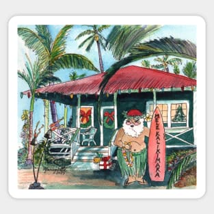 Mele Kalikimaka Santa Sticker